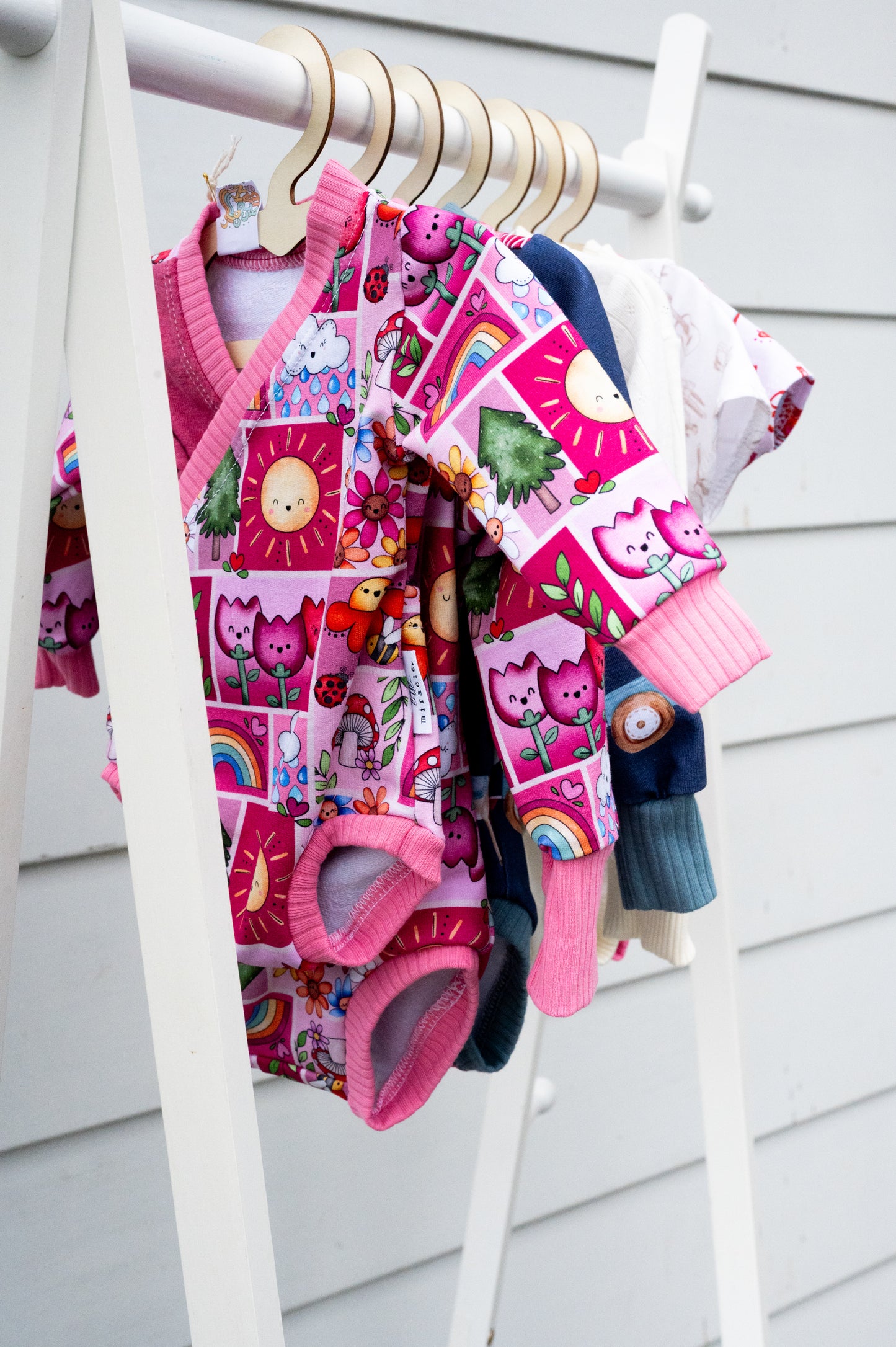 Pink Garden Patchwork Criss Cross Bodysuit