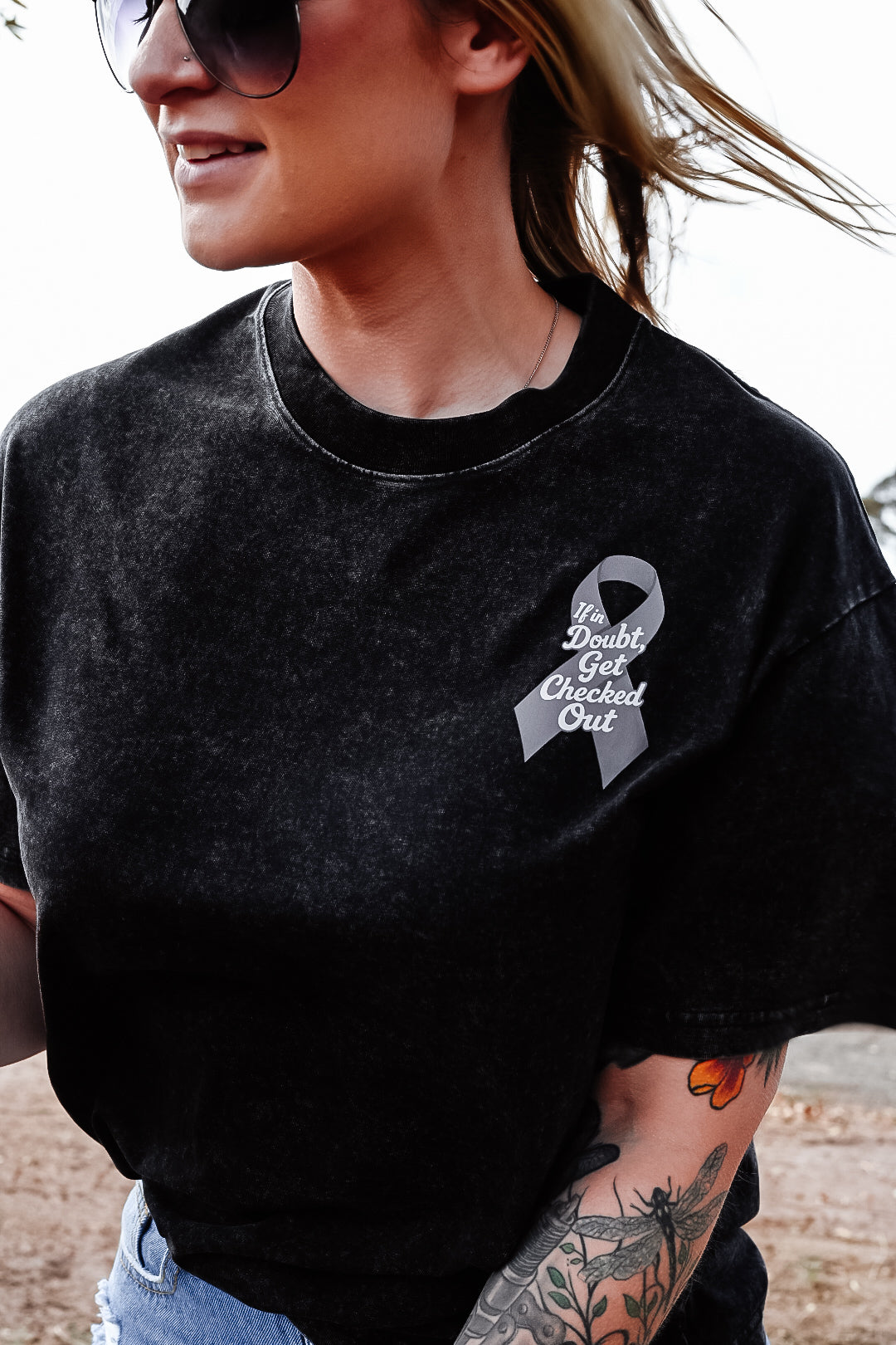 Checked Out Tee Black