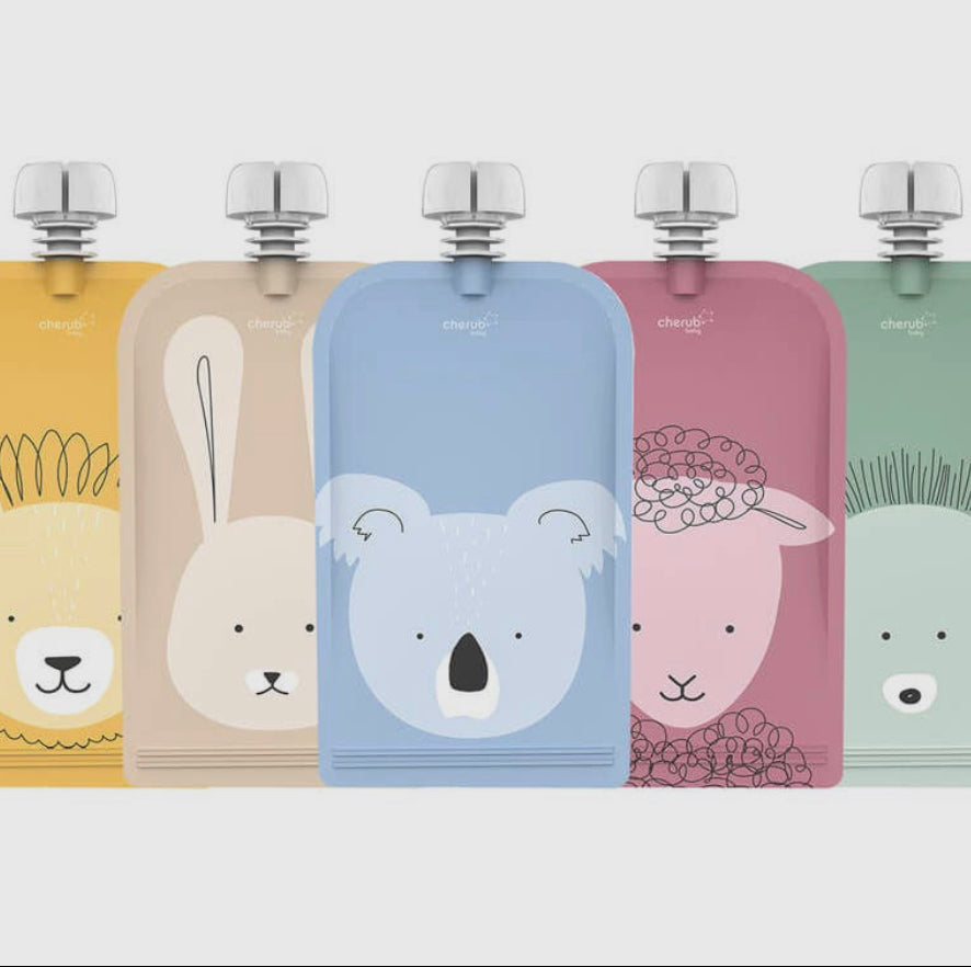 On The Go Reusable Food Pouches 5 pack 150ml