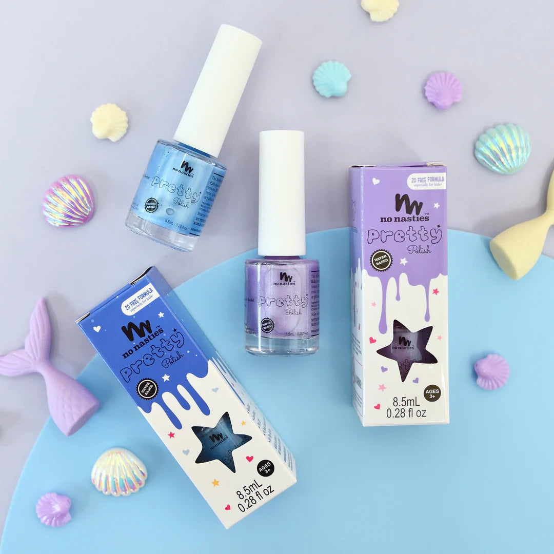 MERMAID BLUE WATER-BASED, SCRATCH OFF NAIL POLISH FOR KIDS - 8.5ML