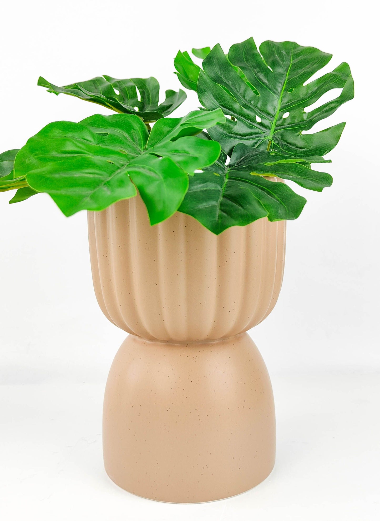 Leilani Tall Planter – Large 21cm Beige Ceramic Pot for Indoor & Outdoor Plants