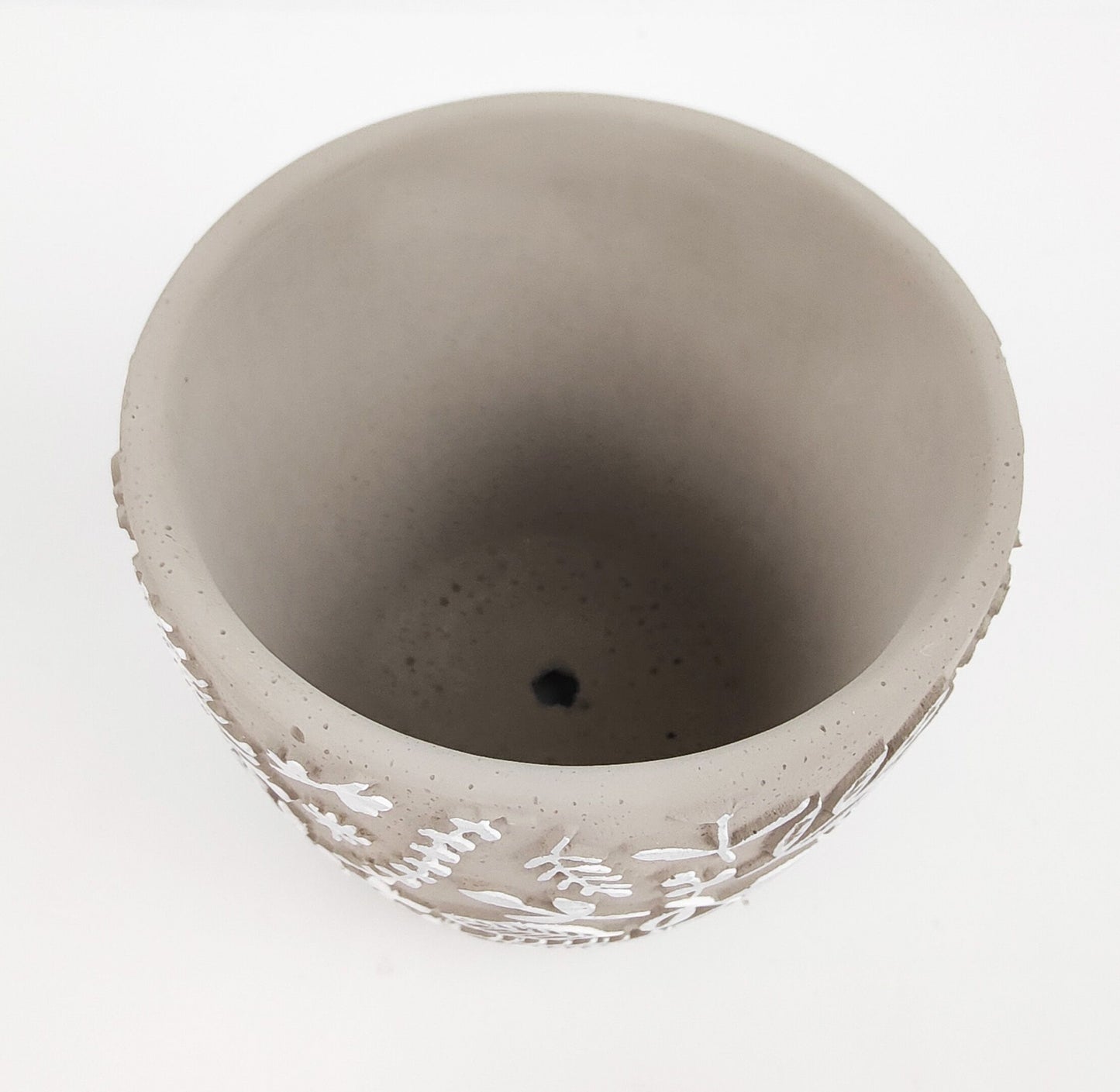 Josie Floral Planter Grey White Ceramic - Small