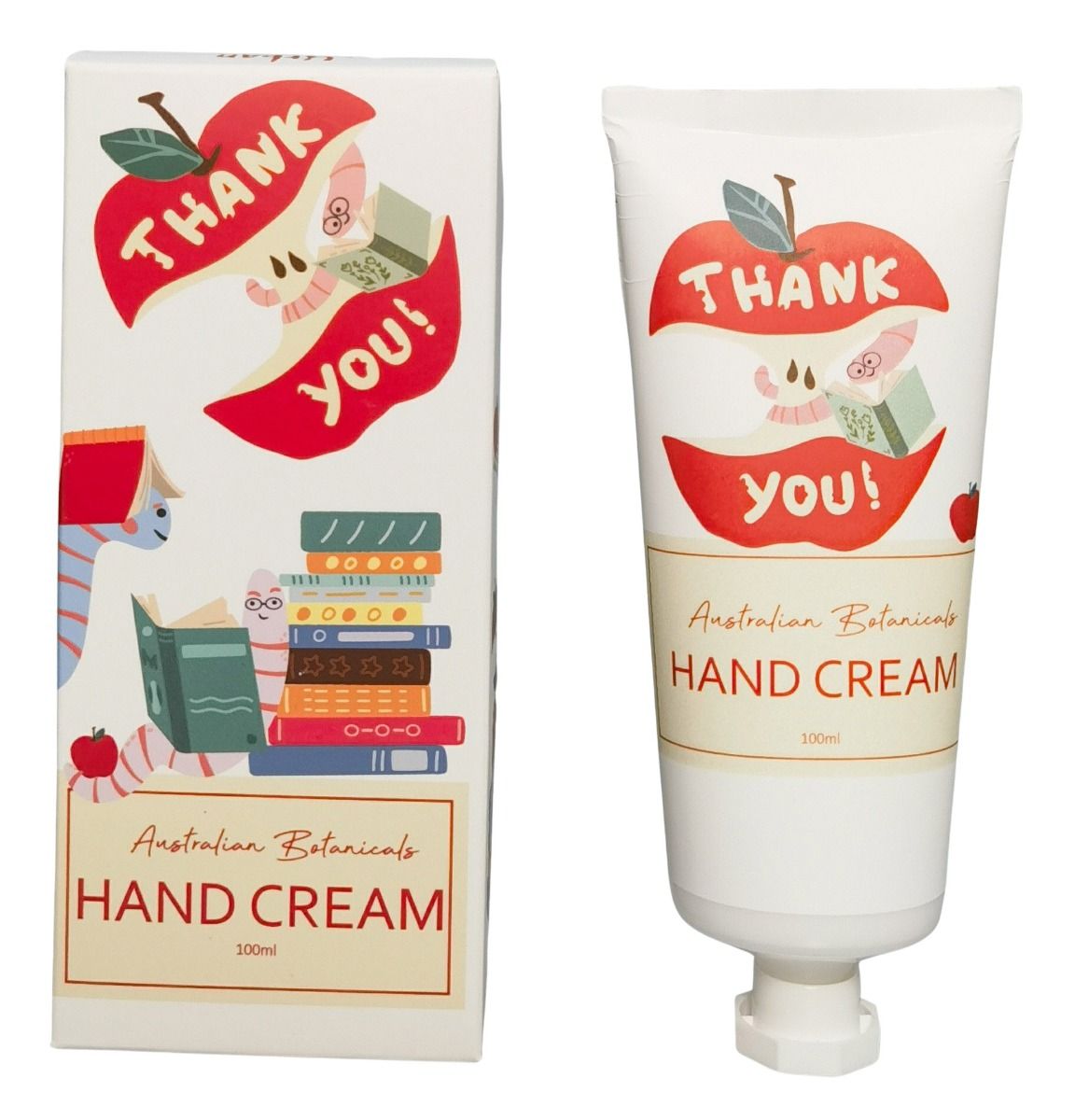 Bookworm Thank You Hand Cream White & Red