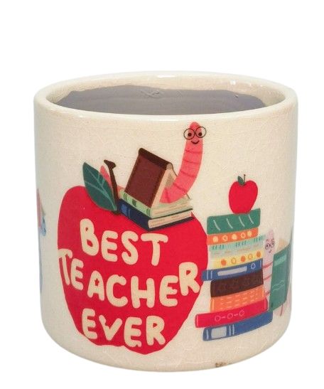 Bookworm Best Teacher - Small Planter 8cm