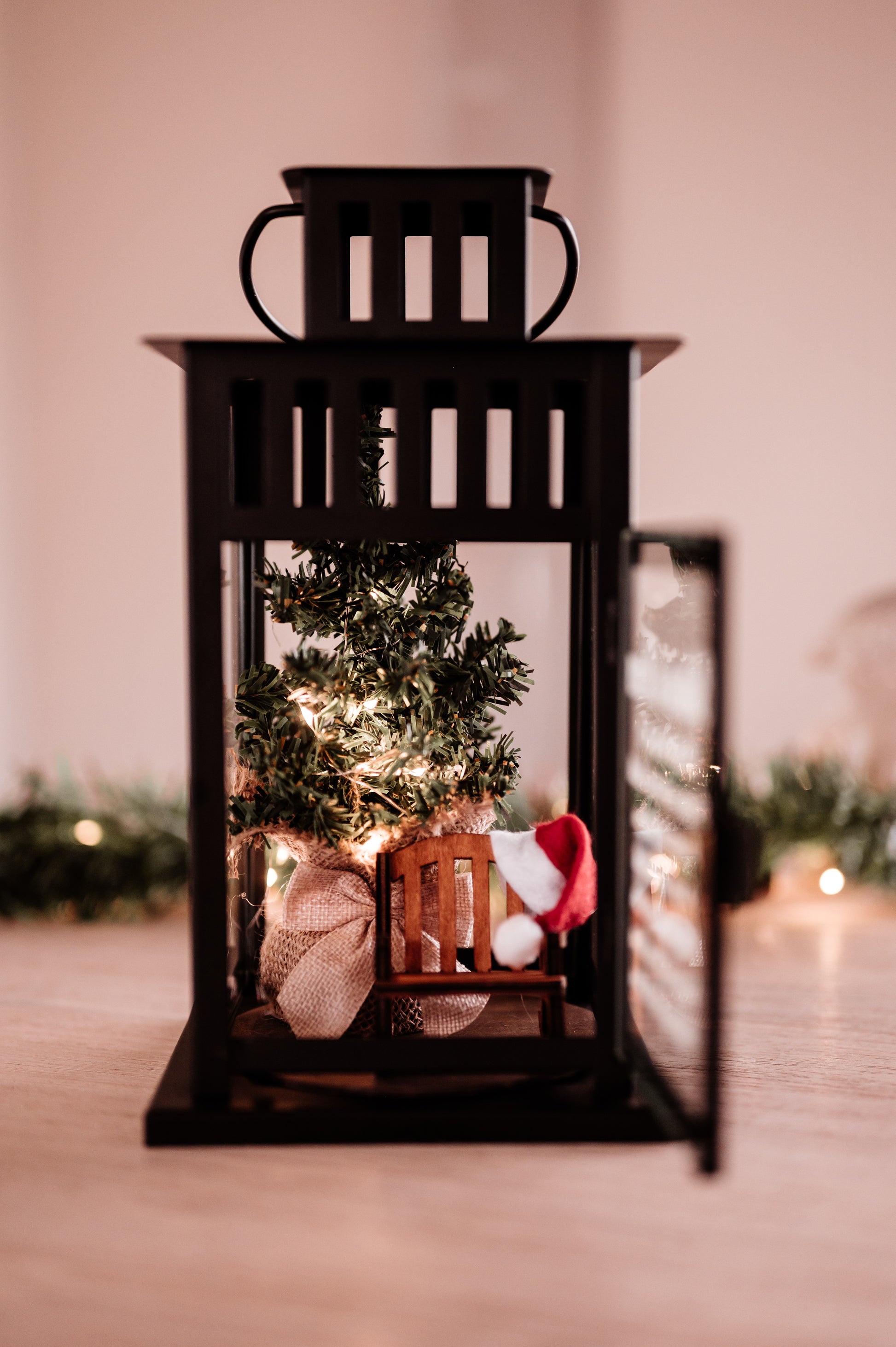 PREORDER Christmas in Heaven Ornament - Black Lantern with Large Tree