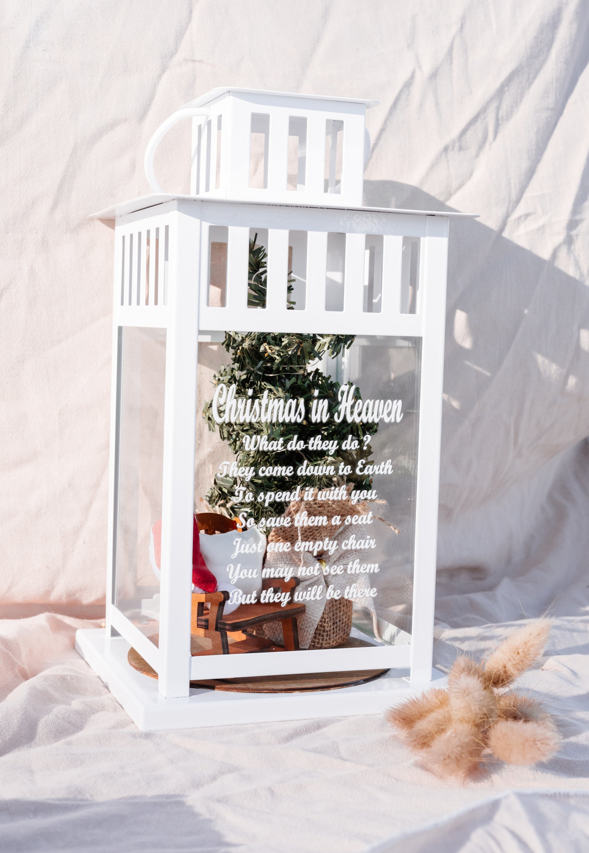PREORDER Christmas in Heaven Ornament - White Lantern with Large Tree