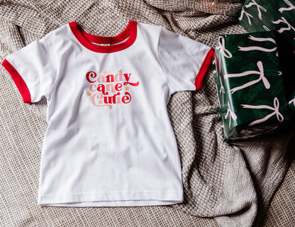 Candy Cane Cutie Kids Christmas Ringer Tee