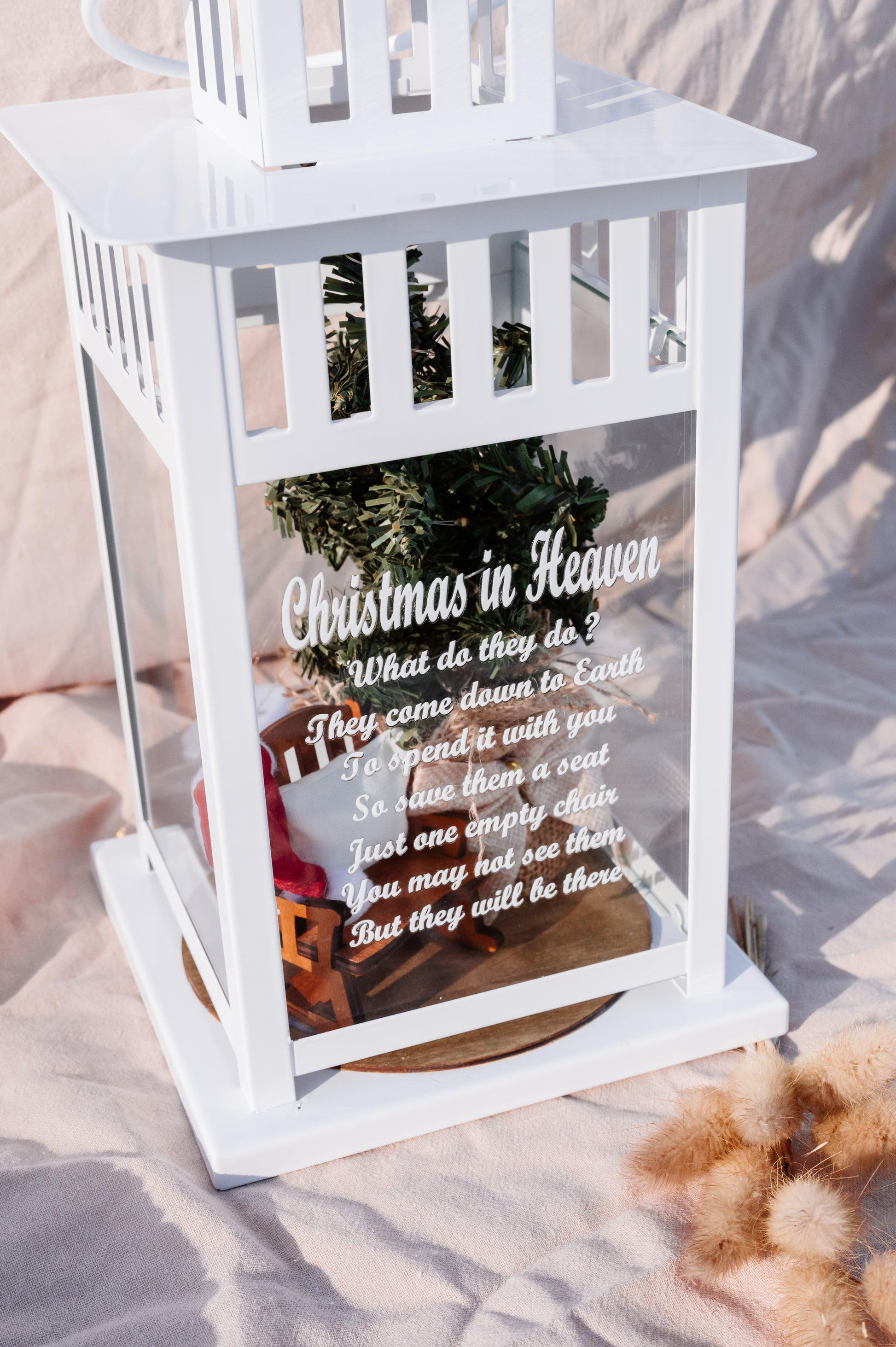 PREORDER Christmas in Heaven Ornament - White Lantern with Large Tree