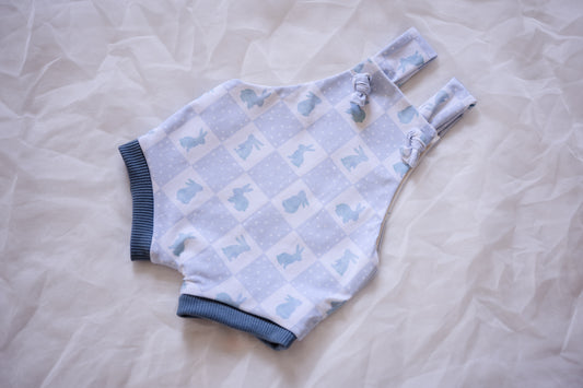 Blue Bunny Knotted Overalls