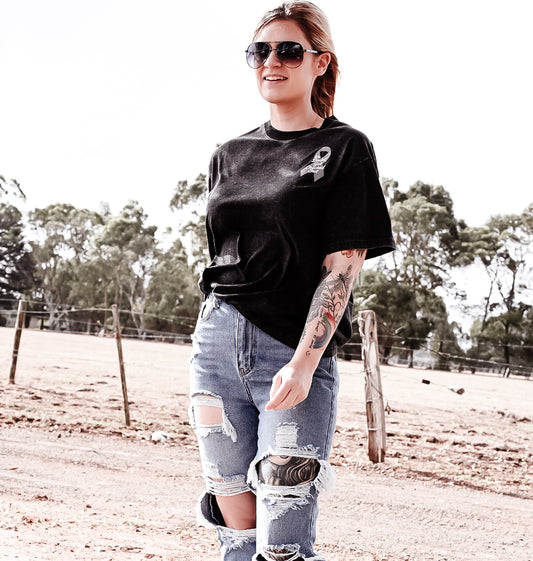 Checked Out Tee Black