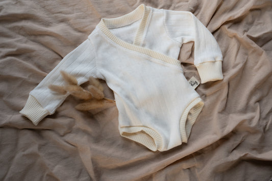 White Pointelle Criss Cross Bodysuit