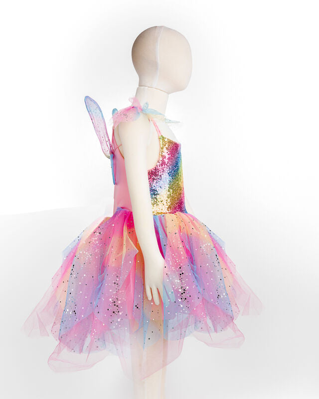 Rainbow Fairy Dress & Wings Size 7-8