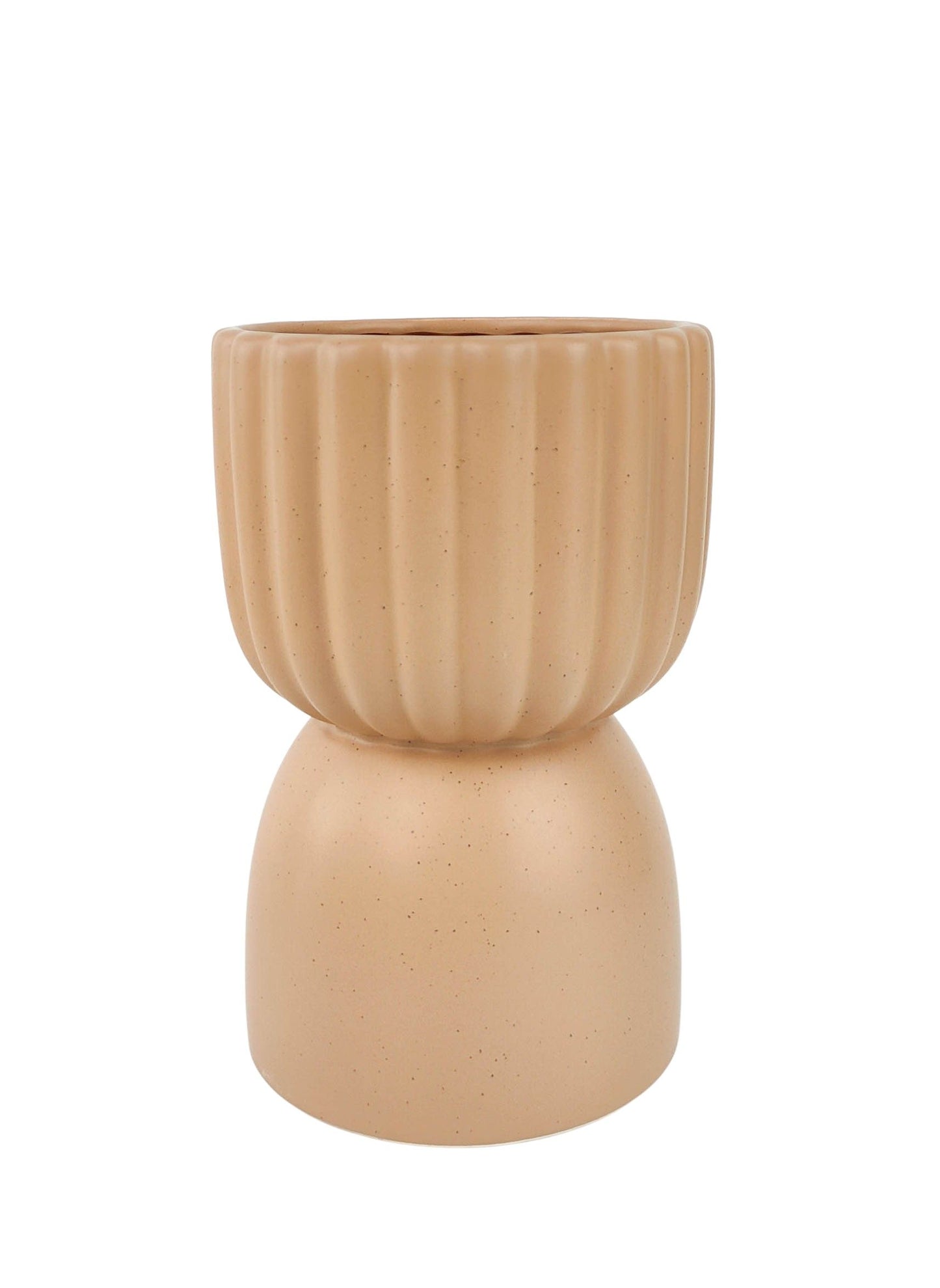 Leilani Tall Planter – Large 21cm Beige Ceramic Pot for Indoor & Outdoor Plants