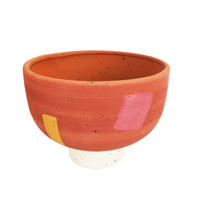 Windsor Planter – 10cm Terracotta & White Ceramic Pot, Modern Indoor Plant Planter