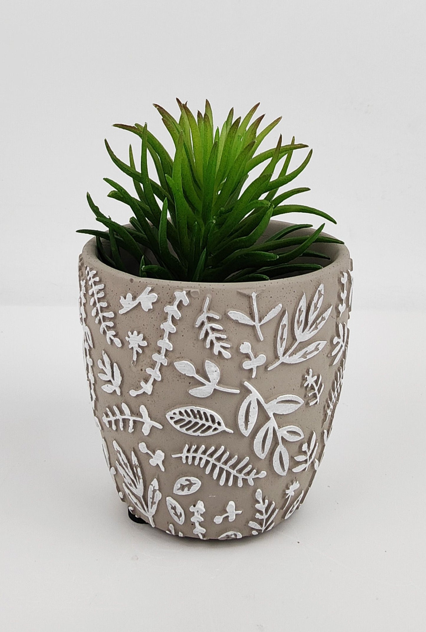 Josie Floral Planter Grey White Ceramic - Small