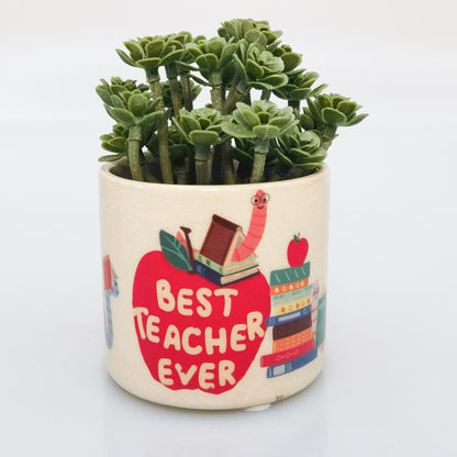 Bookworm Best Teacher - Small Planter 8cm