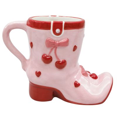 Cherry Boot Mug Pink 12cm